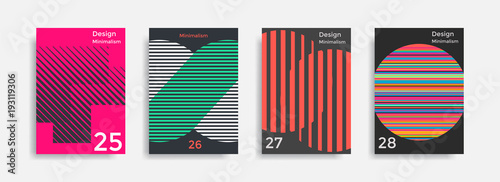 Fotomural Covers templates collection with graphic geometric shapes
