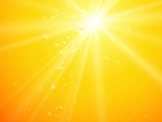 Sticker - sun light rays and dust vector background