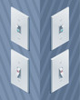 Isometric light wall switch. On and off modes. Toggle switch. Eps10 Vector.