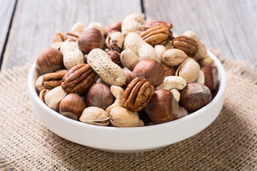 Poster - Mix of nuts in plate