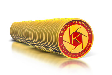 The new Gold symbol photographers coin cryptocurrency graph shows the dynamic rate. Cutting-edge blockchain technology. Business, Finance and technology concept. 3d render.