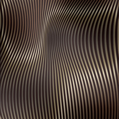 Abstract background with stripes. Metallic Gold