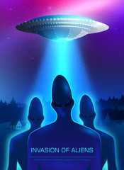 Canvas Print - Alien Invasion Illustration