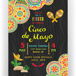 Cinco De Mayo poster template customized for invitation for fiesta party.