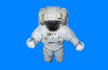 Wall Mural - astronaut isolated on blue background 3d rendering elements of this image furnished by nasa