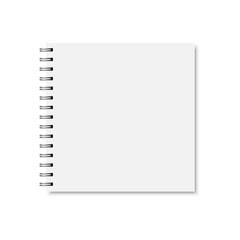 Poster - Vector white realistic closed notebook cover.