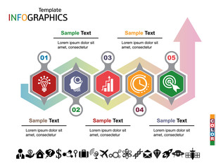 Wall Mural - infographics business template elements