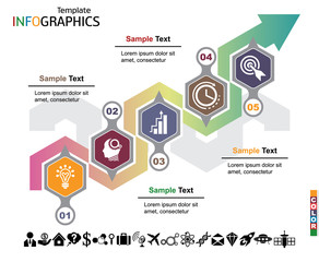Wall Mural - infographics business template elements