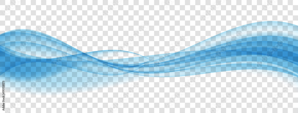 Abstract Blue Wave on Background. Vector Illustration - obrazy, fototapety, plakaty 
