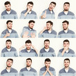 © Prostock-studio - Set of young man different emotions at white studio background