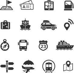 Travel journey icons