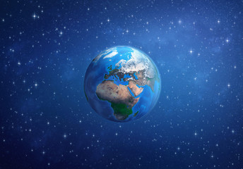 Wall Mural - planet earth. europe, africa and asia from space.