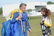 skydivers ready to jump