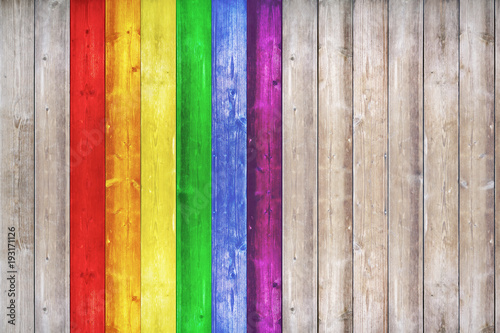 Fotografía Wood texture background surface with LGBT natural pattern or white wood texture table top view