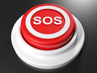 Poster - SOS pushbutton - 3D rendering