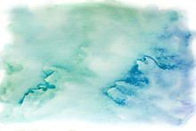 Background Watercolor, Blue And Green. Abstract Background Texture