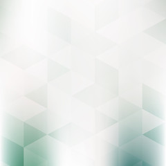 Fototapete - Abstract pale green and grey background textured by triangles. Subtle vector pattern