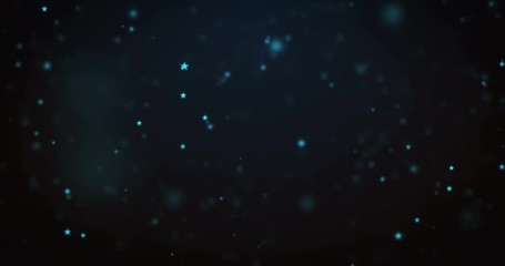 Wall Mural - loop moving blue star particles background
