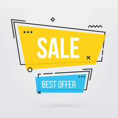 Wall Mural - creative vector illustration of modern trendy season sale banner offer tag isolated on transparent b
