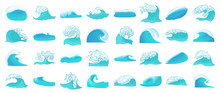 Wave Icon Set, Cartoon Style