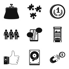 Poster - Gain icons set, simple style