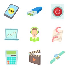 Poster - Cobweb icons set, cartoon style