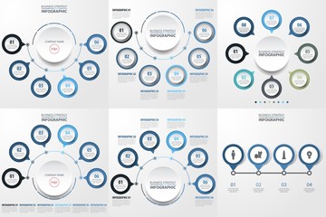 Wall Mural - set of modern infographics template for business presentation with graphic design elements
