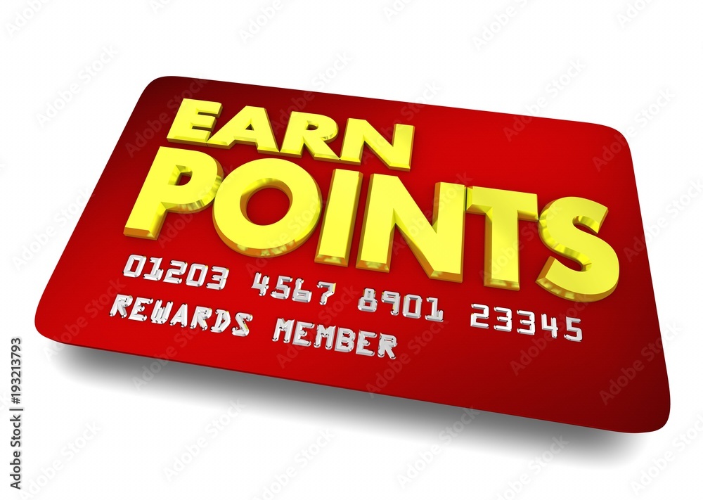 Point Earning Card Earn Points Reward Card Shopping Customer Loyalty 3d Illustration Stock ...