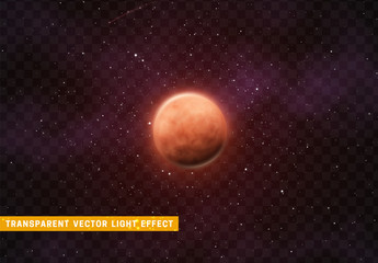 Wall Mural - planet mars on background of space with bright stars.