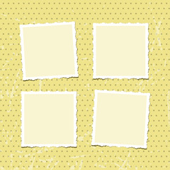 Poster - Vintage photo frames placed in yellow retro photo album. Vector illustration.
