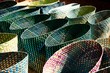 Colorful basket of dry plant fern Lygodium ( Yan Lipao ).