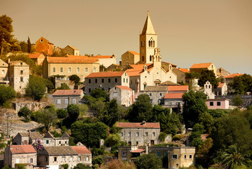 Sticker - Lastovo old town, Lastovo island, Croatia