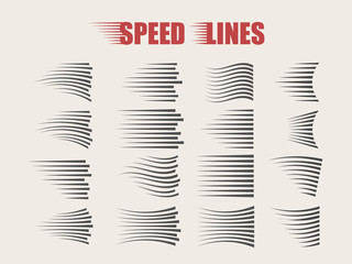 Poster - Speed lines isolated. Motion effect. Black lines on white background.