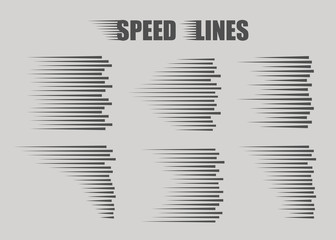 Canvas Print - Speed lines isolated. Motion effect. Black lines on white background.