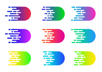 Poster - Speed concept. Vector motion comics effect. Colorful simple speed lines.