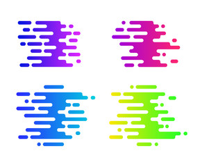 Poster - Abstract colorful gradient signs for your design. Speed icons set.