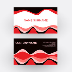 Wall Mural - Vector abstract minimal geometric with waves in red. Vintage and pop background. Business card