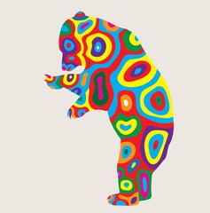 Canvas Print - Colorfully Bear, art vector design