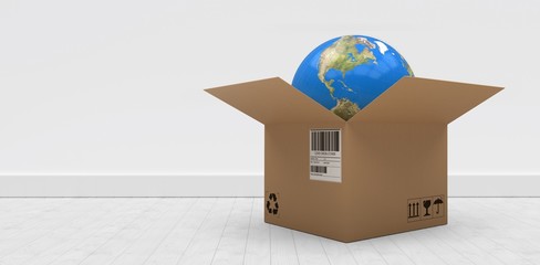 Poster - Composite 3d image of digitally generated image of globe in