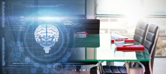 Poster - composite image of dna helix and brain interface