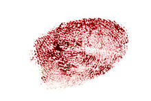 Bloody Fingerprint Isolated On A White Background