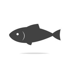 Canvas Print - Fish icon vector isolated