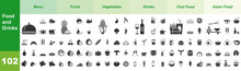 Food And Drinks, 102 Iconset (Green)