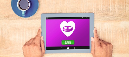 Poster - Composite image of vector icon of donation