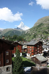 Wall Mural - Zermatt is famed as a mountaineering and ski resort of the Swiss Alps