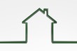 3D house outline. Green efficient house icon. symbol of a house