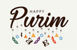 Happy Purim greeting card or background. vector illustration.