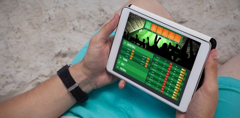 Poster - Composite image of gambling app screen