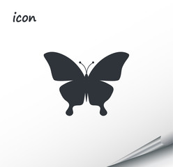 Canvas Print - Vector icon butterfly on a wrapped silver sheet