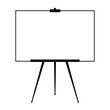 Advertising stand or flip chart or blank artist easel isolated on white background. Presentation blank white board for conference. Vector illustration.